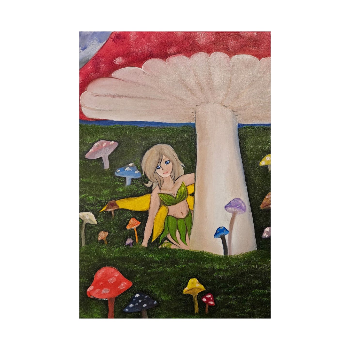 Whimsical Fairy Mushroom Matte Vertical Poster - Enchanting Artwork for Home Decor