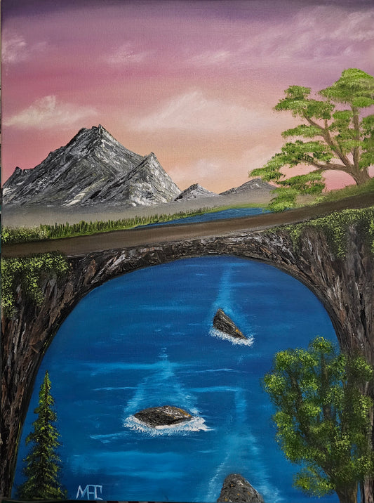 #59 Nature's Bridge To The Other Side 18x24 Stretched Canvas