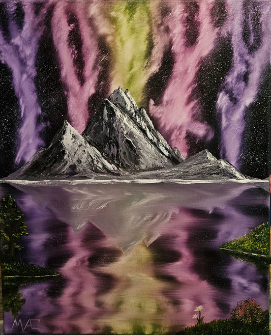 #69 Reflection Lake oil painting on a 16x20 canvas