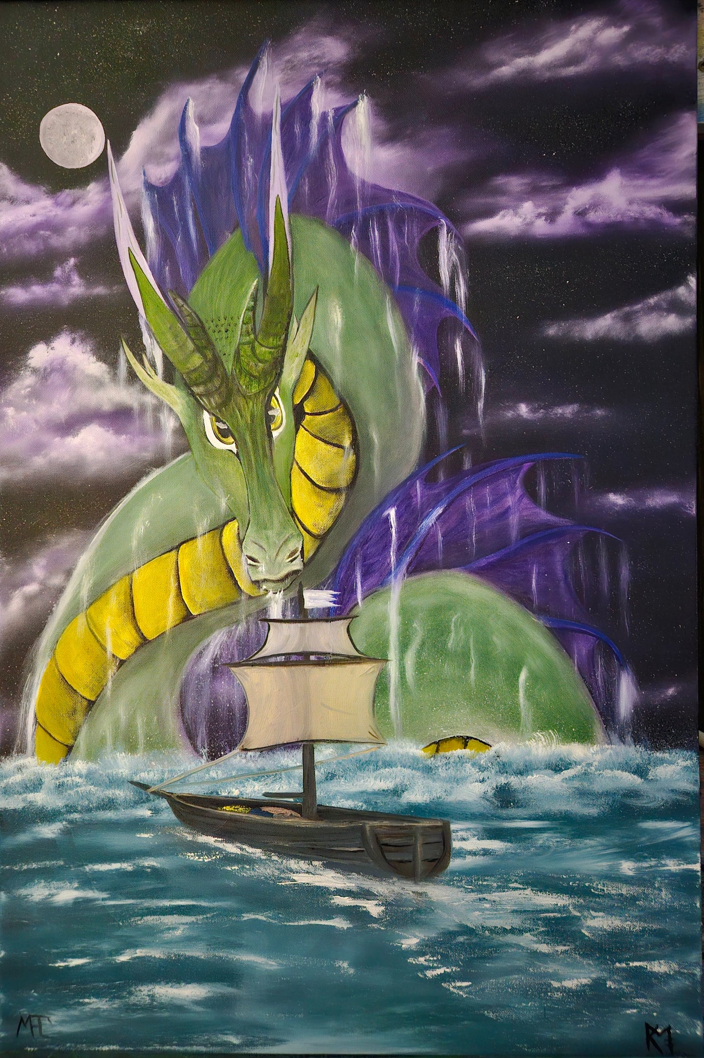 #76 OMG, A Leviathan!  24x36 stretched canvas