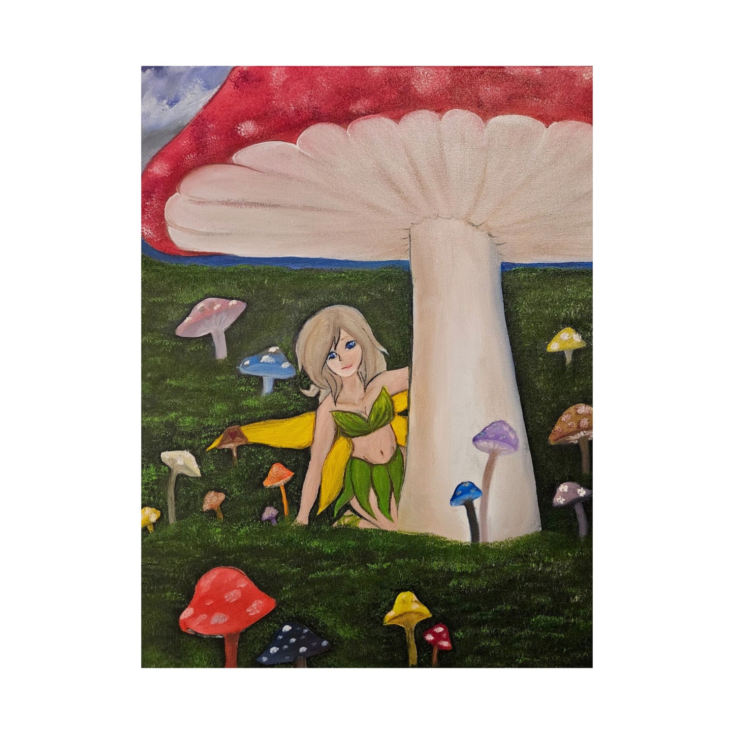 Whimsical Fairy Mushroom Matte Vertical Poster - Enchanting Artwork for Home Decor